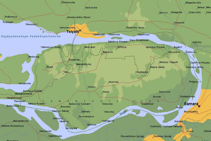 Карта жигулевского заповедника