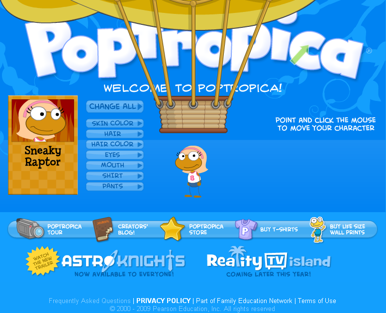 Smart Kids Net free kids math site Poptropica a virtual online