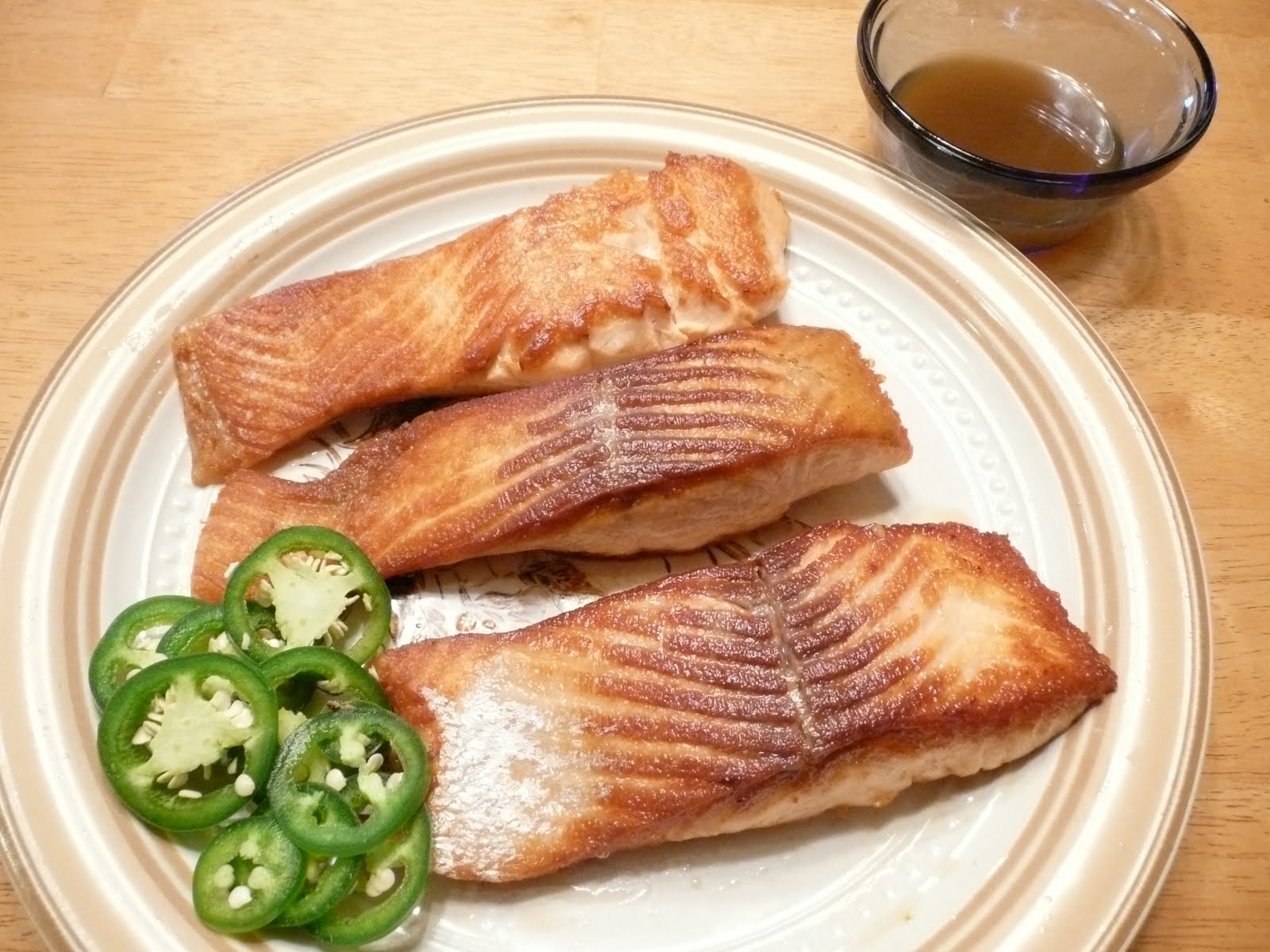 In the kitchen with Bridger CrossFit Seared Salmon with Jalapeno Ponzu