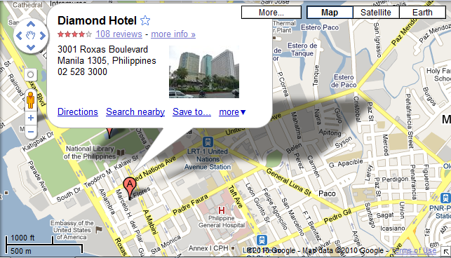 Manila Hotels: Manila Hotels - The Diamond Hotel Manila in Google Maps