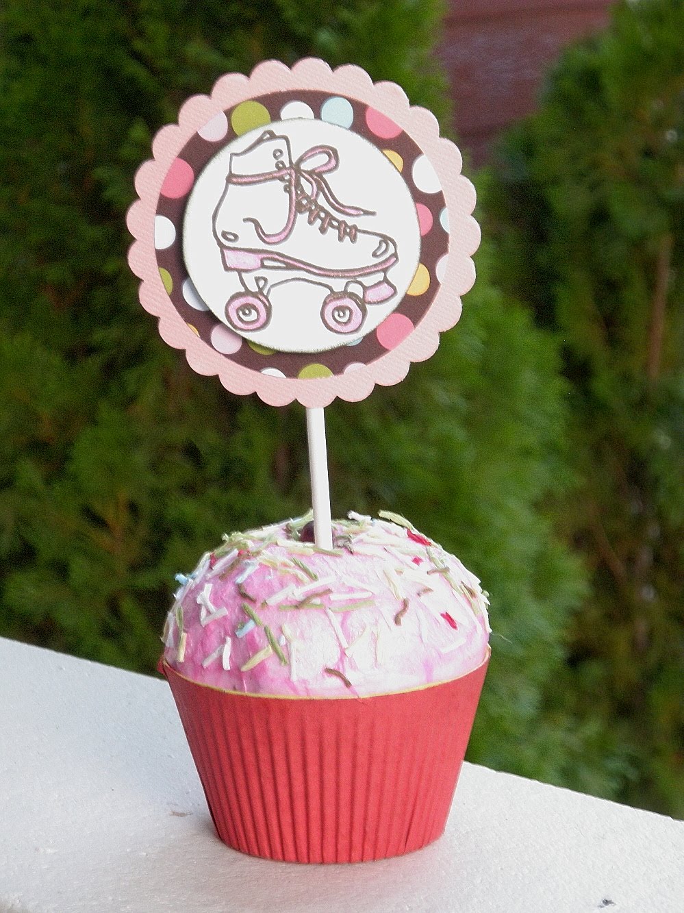 Stamping With Sweet E RollerSkate Cupcake Toppers