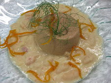 Zuppa di Fagioli Cannellini con Sformatino di Fegatini e Buccia d' Arancia Caramellata