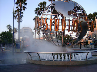 Universal Studios theme park in California has big steel ball twirling