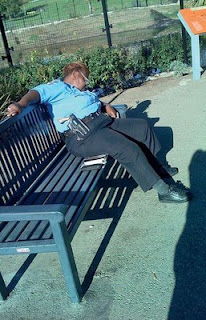 funny cop sleeping on the job