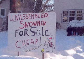 really funny sign snowmen for sale very clever people