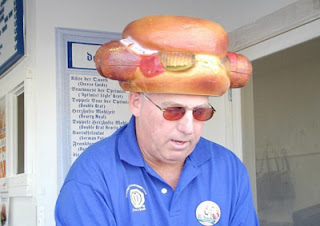 funny hat photo hot dog guy weird