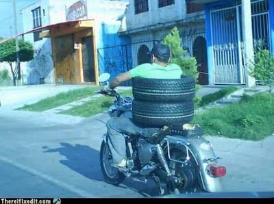 gambiarras moto pneu carro
