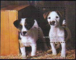 2001年コミ共和国 ジャック・ラッセル・テリアの子犬のラベルシート
