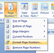 Format Page Numbers