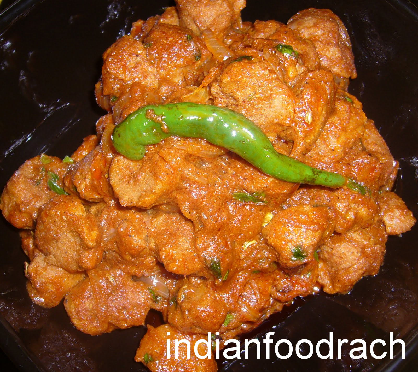 INDIAN FOOD: Soya chunks masala (Soya meat masala)
