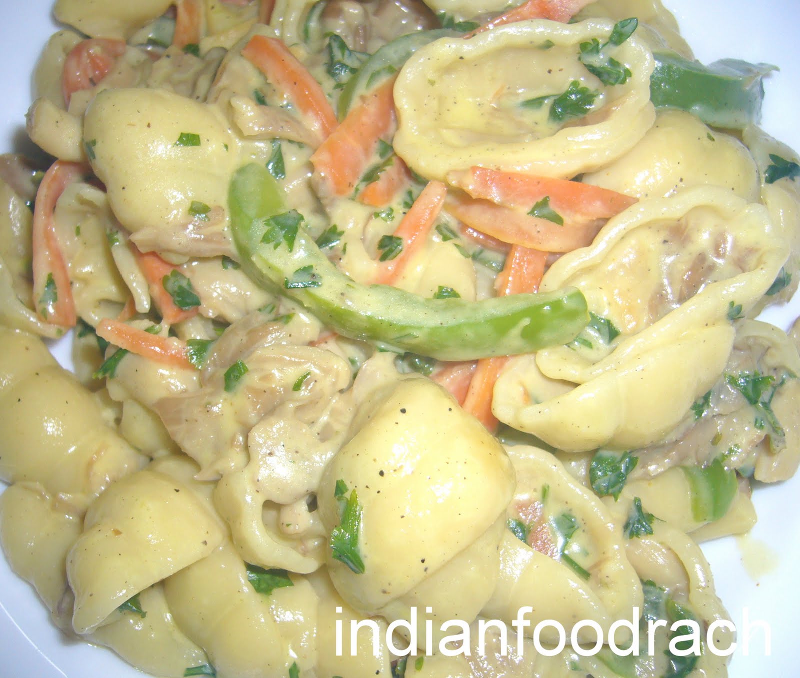 INDIAN FOOD Gnocchi in creamy mushroom sauce (Healthy version)