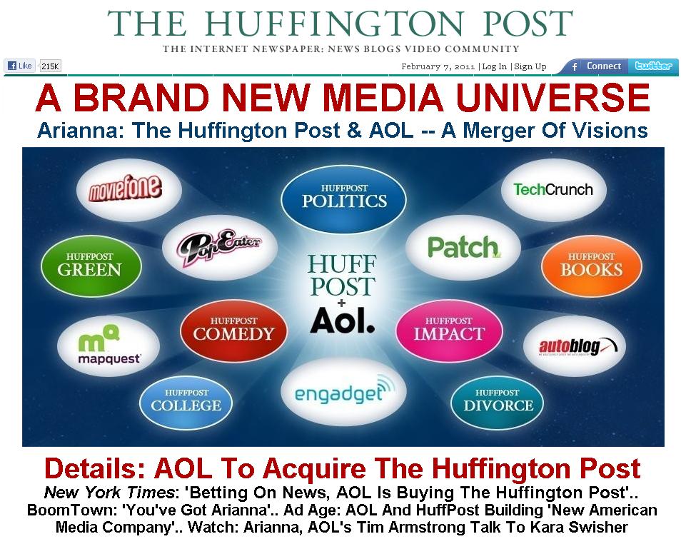 Señales AOL compra "The Huffington Post" por 315 millones de dólares