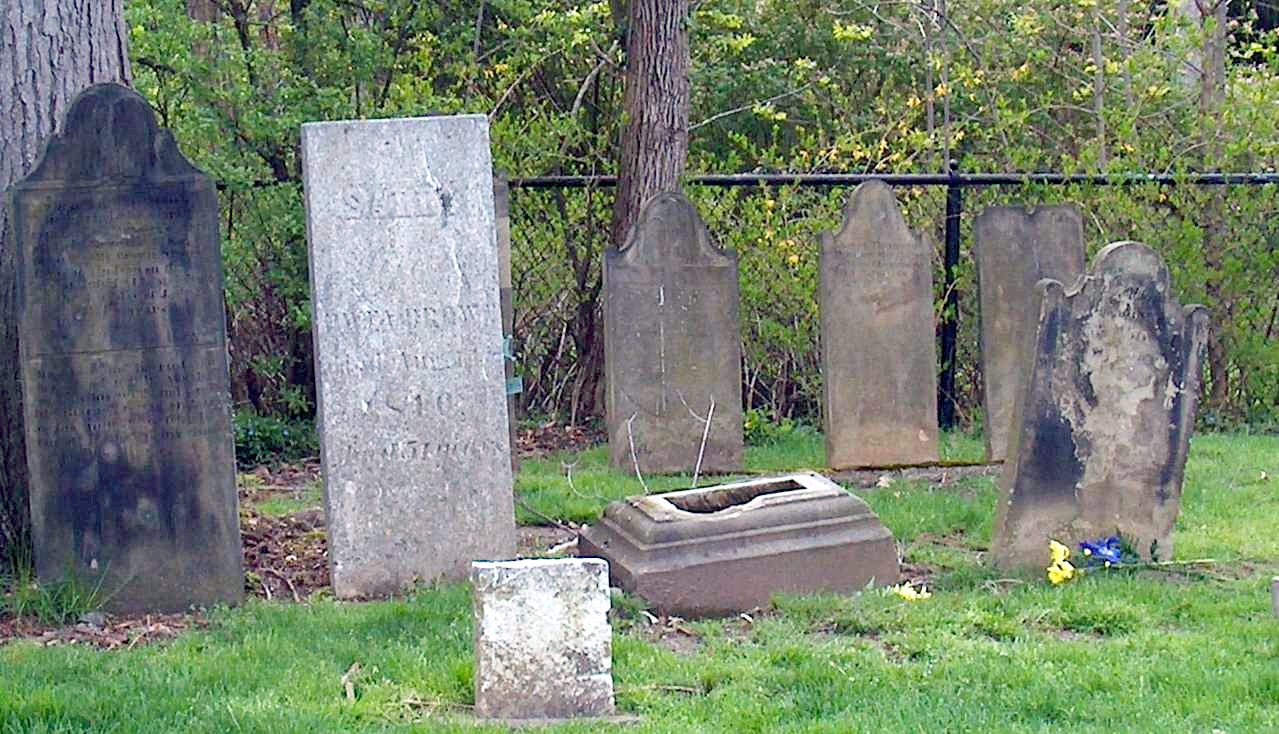 The graves are shown in the picture at right. From left to right