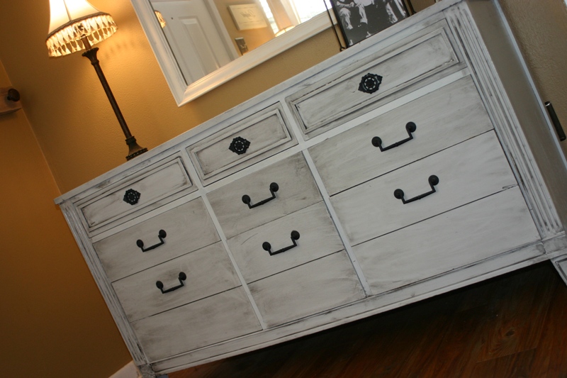 charming creations Antique Distressed Gray Dresser or Buffet for Sale!