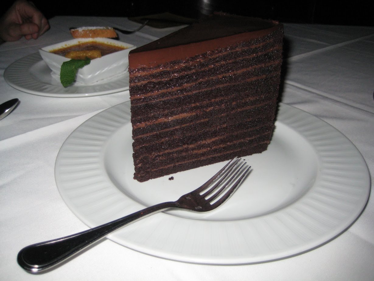 Postcards from Christina Strip House 24layer chocolate cake
