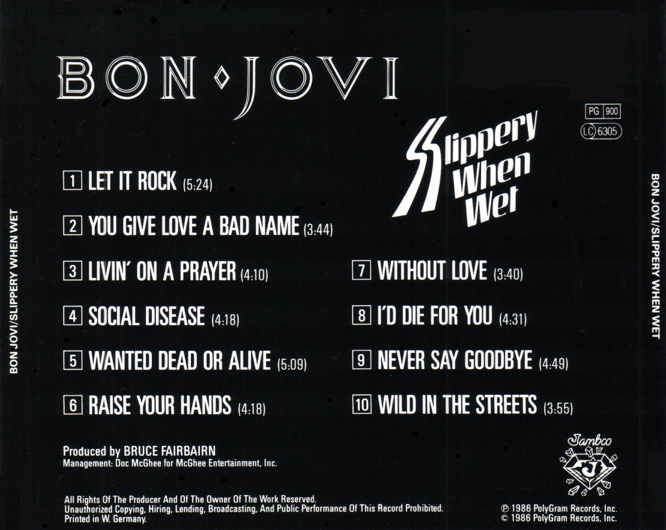 Musicotherapia Bon Jovi Slippery When Wet (1986) Musicotherapia Bon Jovi Slippery When Wet (1986)