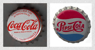 Chapas de Coca Cola y Pepsi Cola