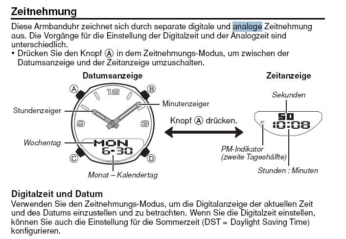 Haizara X: Casio Gebrauchsanleitung - Uhr