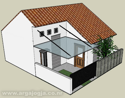 Desain Sketch Eksterior Rumah Mungil Minimalis type 36 Part 1