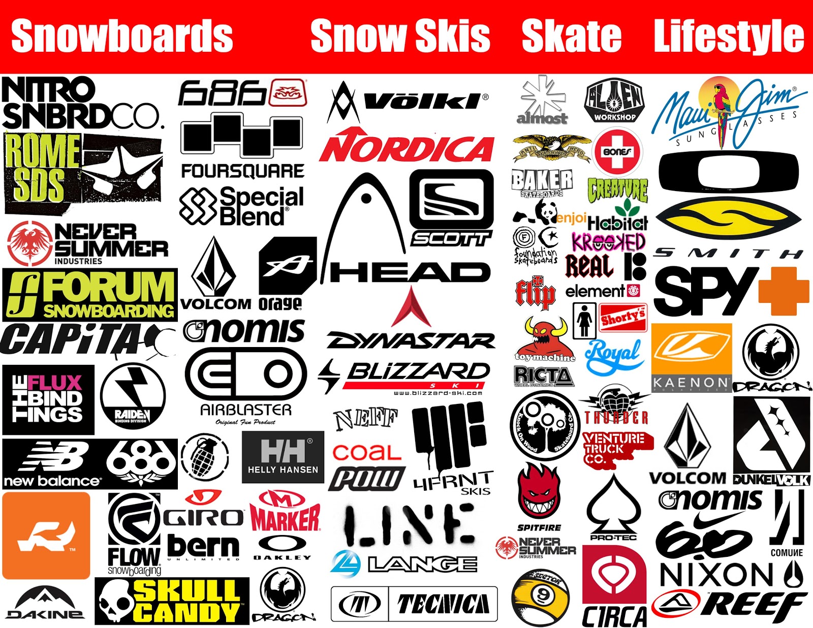 Logos Top Ski Apparel Brands Top 10 Ski Clothing Brands Shop
