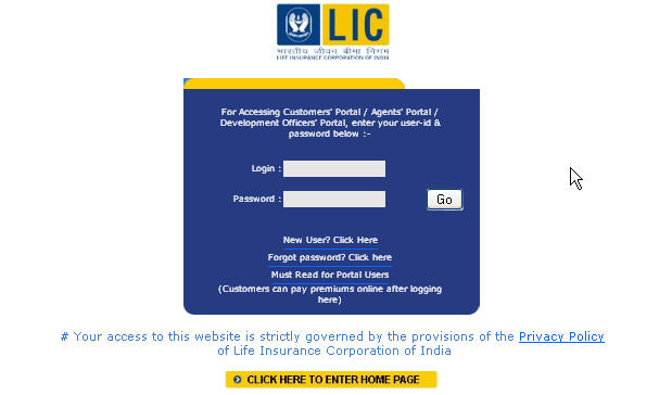 Explore India: LIC of India - Online Premium payment