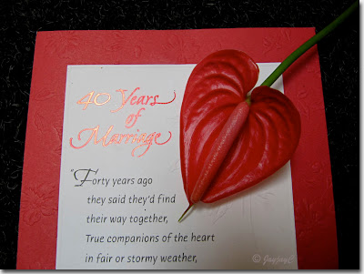 40th wedding anniversary greeting card that was received from a very special friend