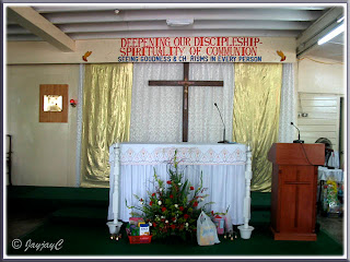 Altar and tabernacle, inside the Church of Our Lady of Fatima, Banting, Selangor