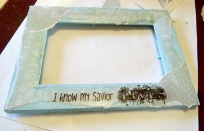 Add a thin layer of mod podge all around the frame for sealant and ...