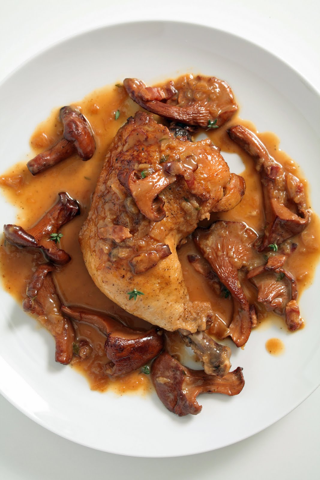 Chicken Thighs with Chanterelle Mushroom Sauce For the Love of Cooking
