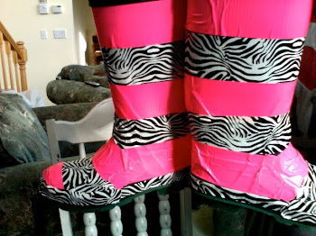 Duct tape covered rubber boots!
