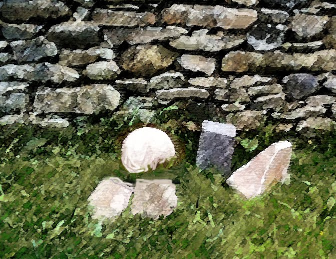 Painting a stone wall in oil