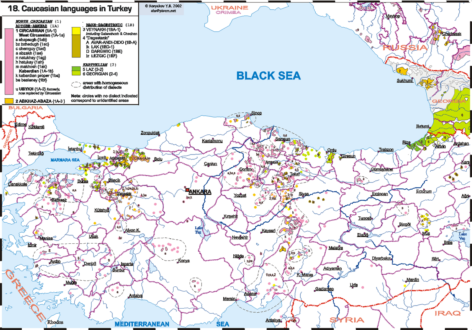 Turkey Native Language Map Language & Society