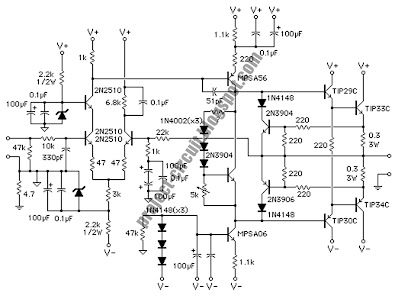 Free Project Circuit Diagram: Audio Power Amplifier Circuit