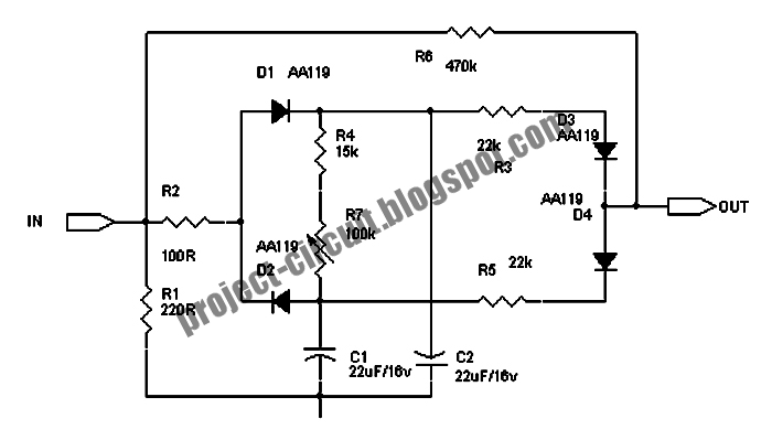 Free Project Circuit Schematic: Dynamic Compressor, Self Powered Circuit