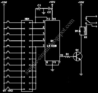 Simple Electronic Combination Lock Circuit schematic with explanation ...