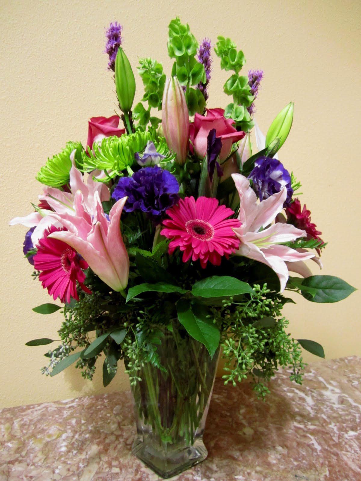 Bernardo's Flowers Pink & Purple Spring Mix Arr.