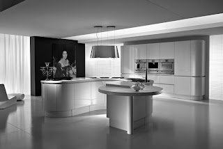 White Modern Kitchens Modern design kitchen with white floor white chairs