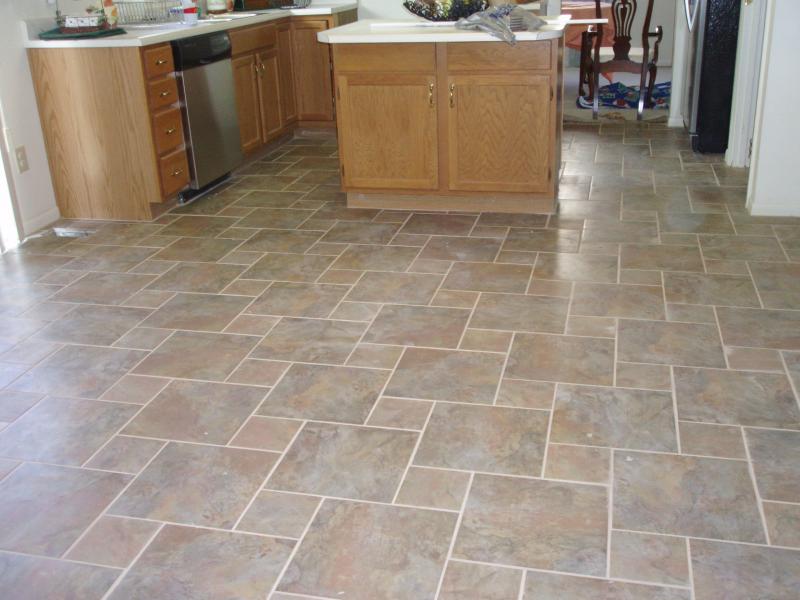 Kitchen Floor Tile Patterns Finished Kitchen Floor 01. Flooring: 13x13 & 6.5x6.5 Canyon Slate