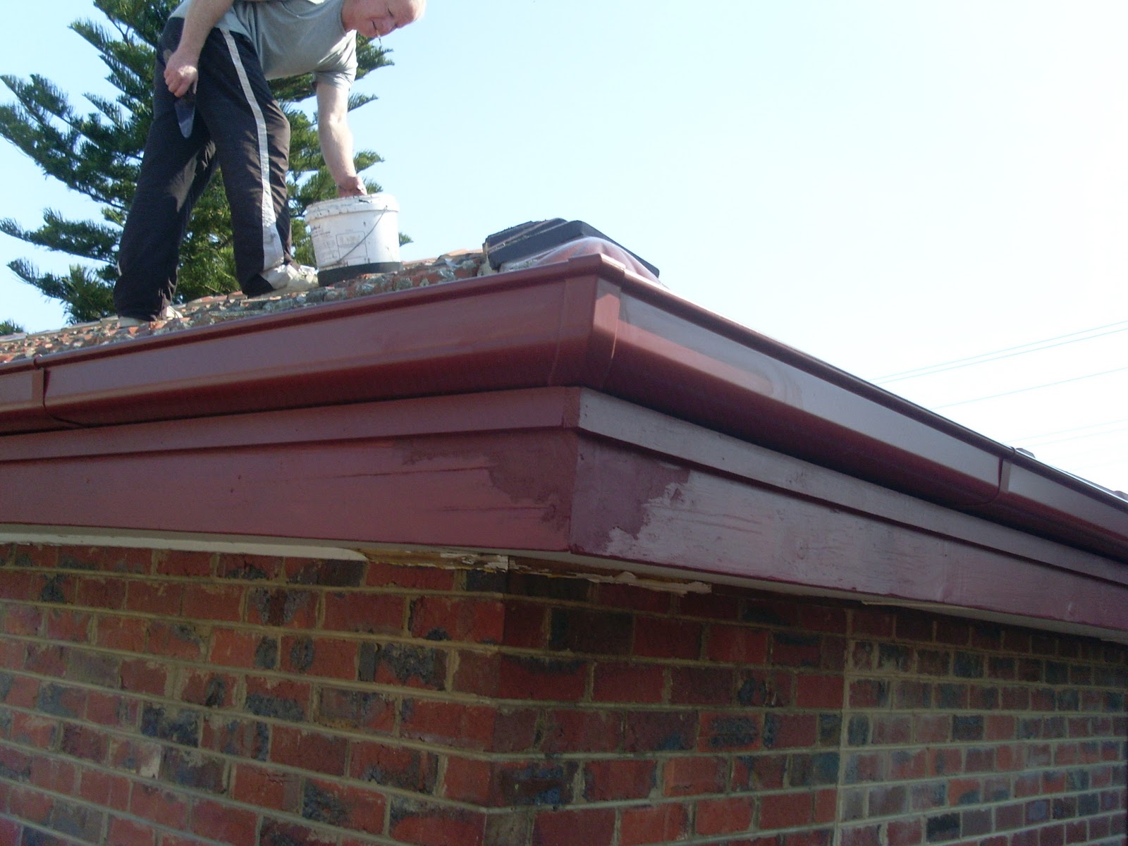 waynes home renos diy Pointing the ridge caps roof tiles