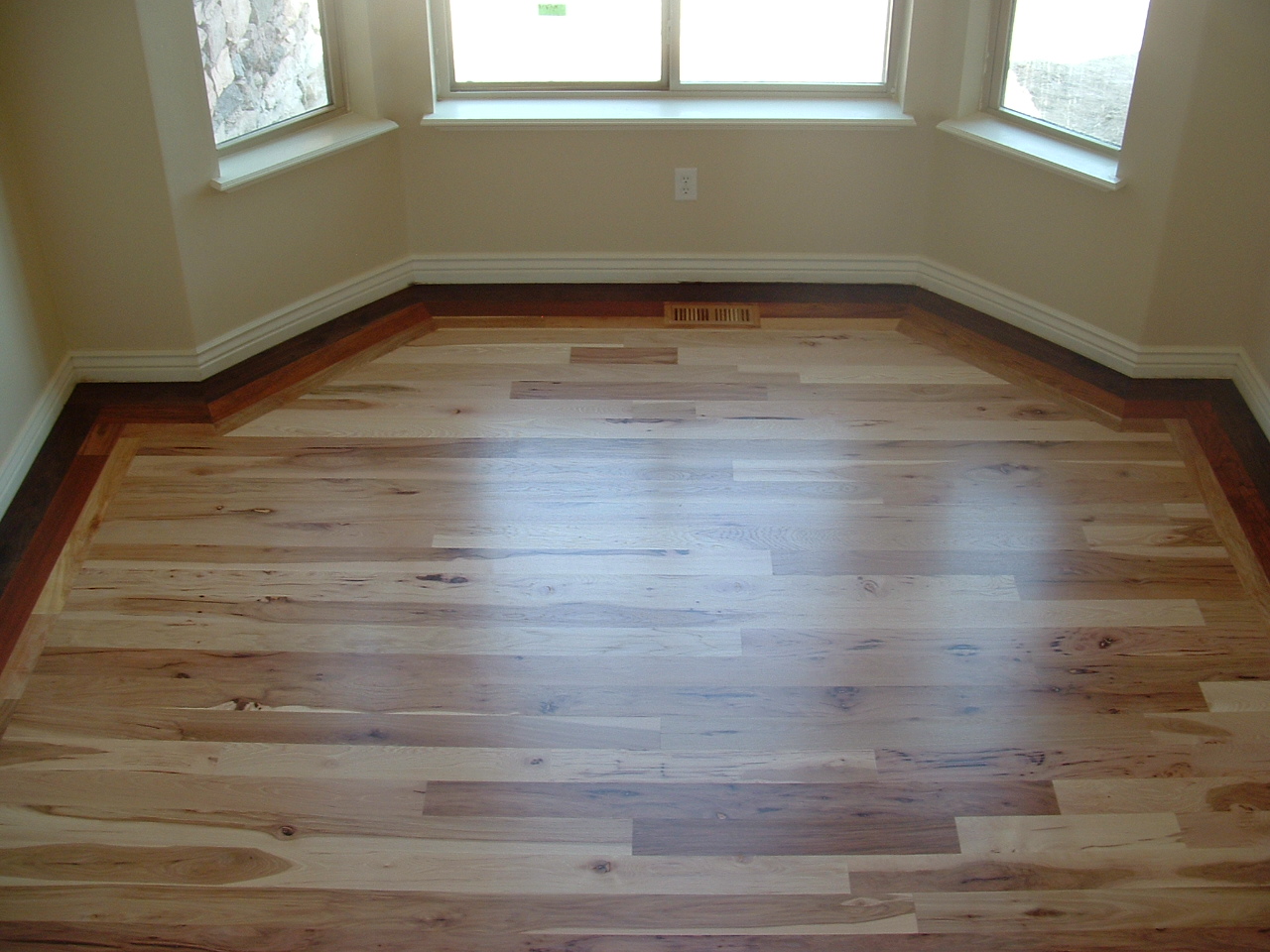 Wade Homes Custom Hardwood Flooring Hickory with a Brazilian Cherry