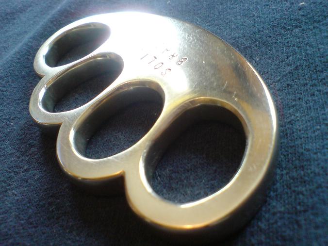 A simple design, solid brass knuckle duster, eventually I will post at leas...