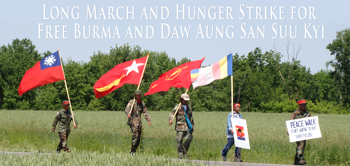 Long March and Hunger Strike for Free Burma and Daw Aung San Suu Kyi