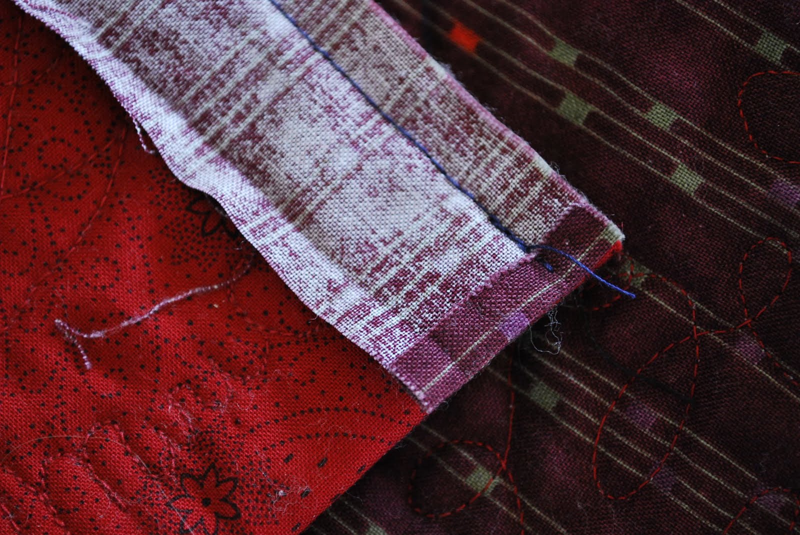 Milk and Honey Quilts String Quilt Finished with Knife Edge Binding