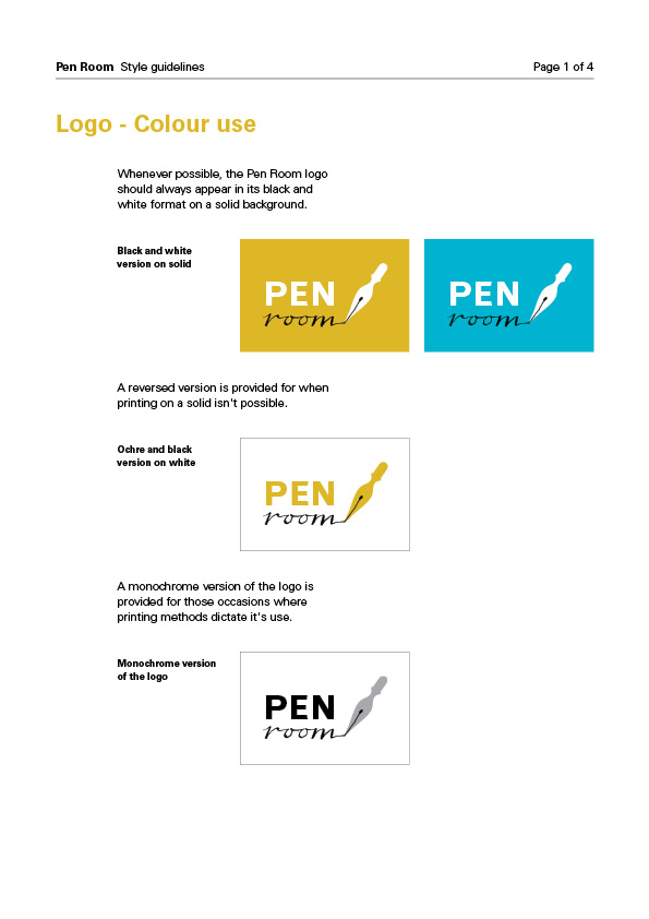 Doodlepaul Pen Room Style guide