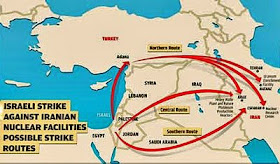 Possible Israeli attack routes