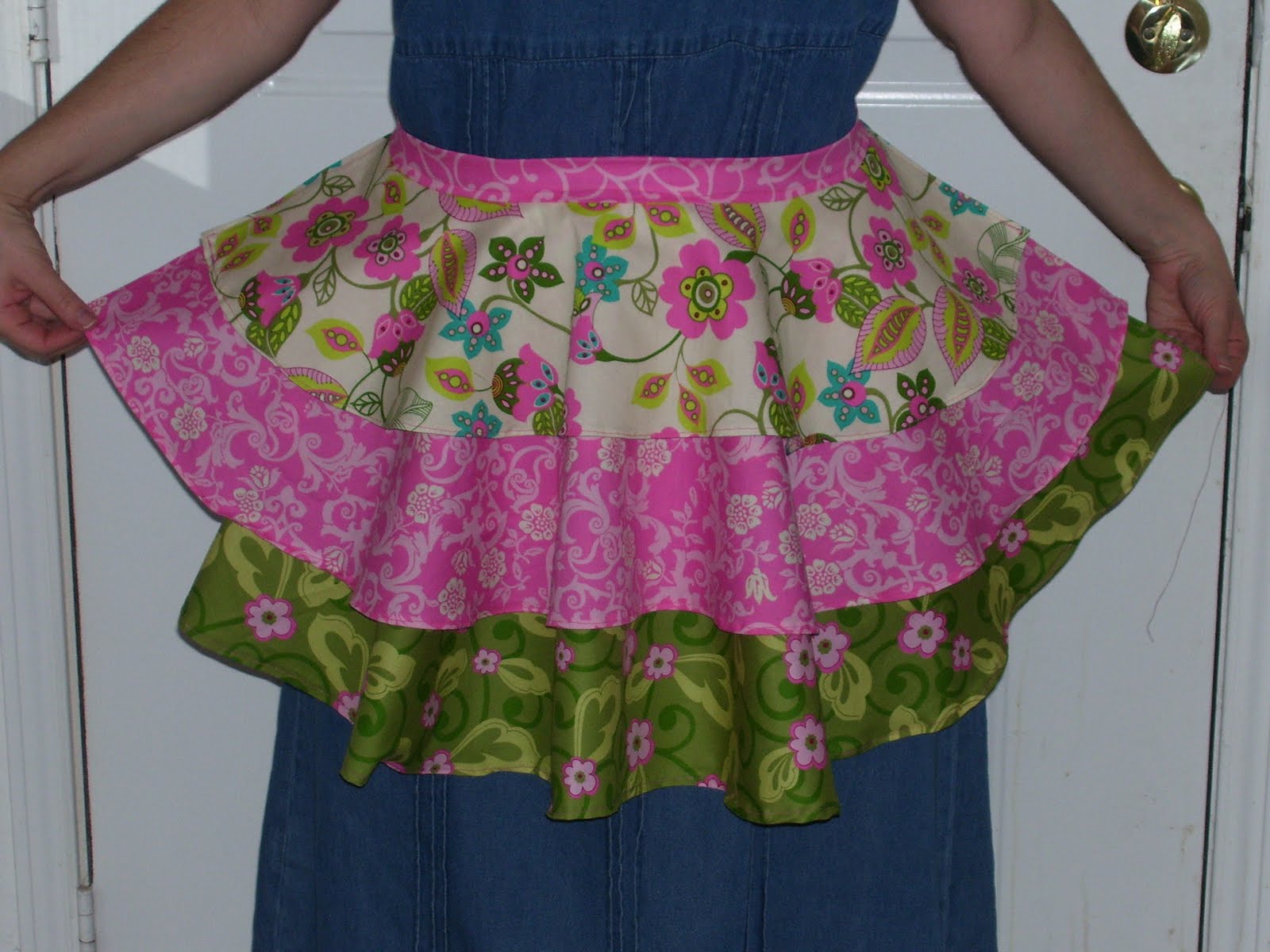 Missy's Homemaking Adventures Girly Three Ruffle Half Apron