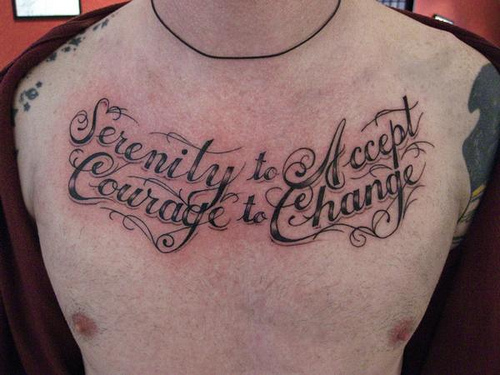 Labels Chest tattoo Letters