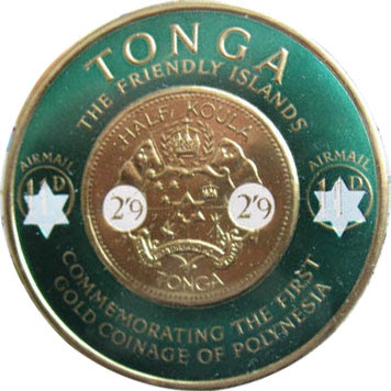 Tonga Round Postal Stamp hexagram logo