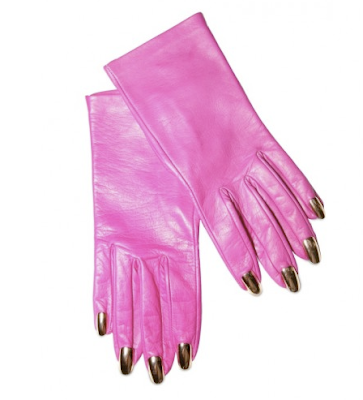 pink gloves metal manicure