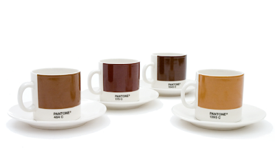 Above: Witty set of 4 espresso cups in differing tones of brown to ...